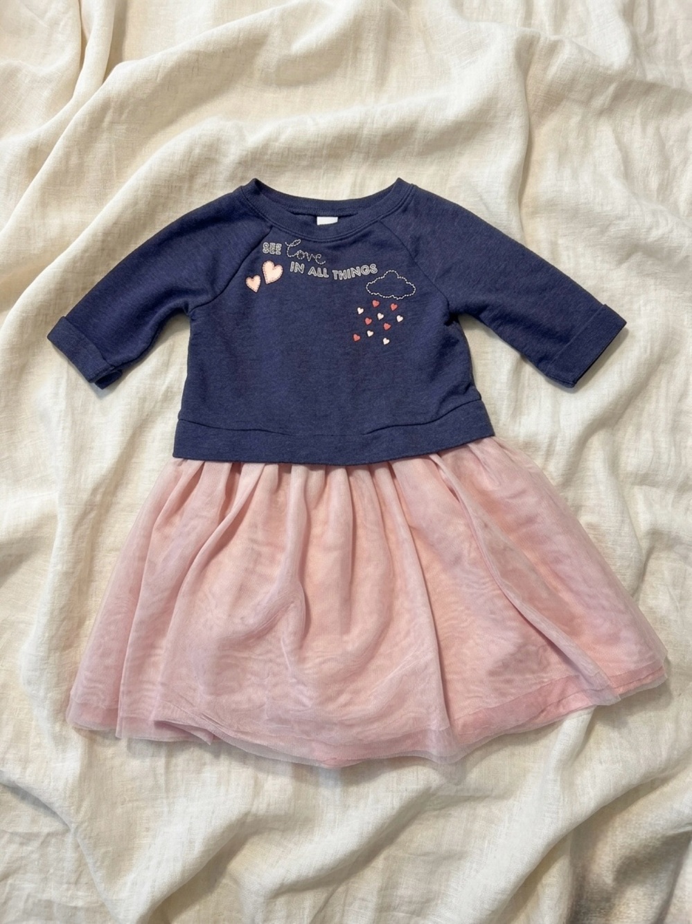 Old Navy Navy Top with Pink Tulle Skirt Dress